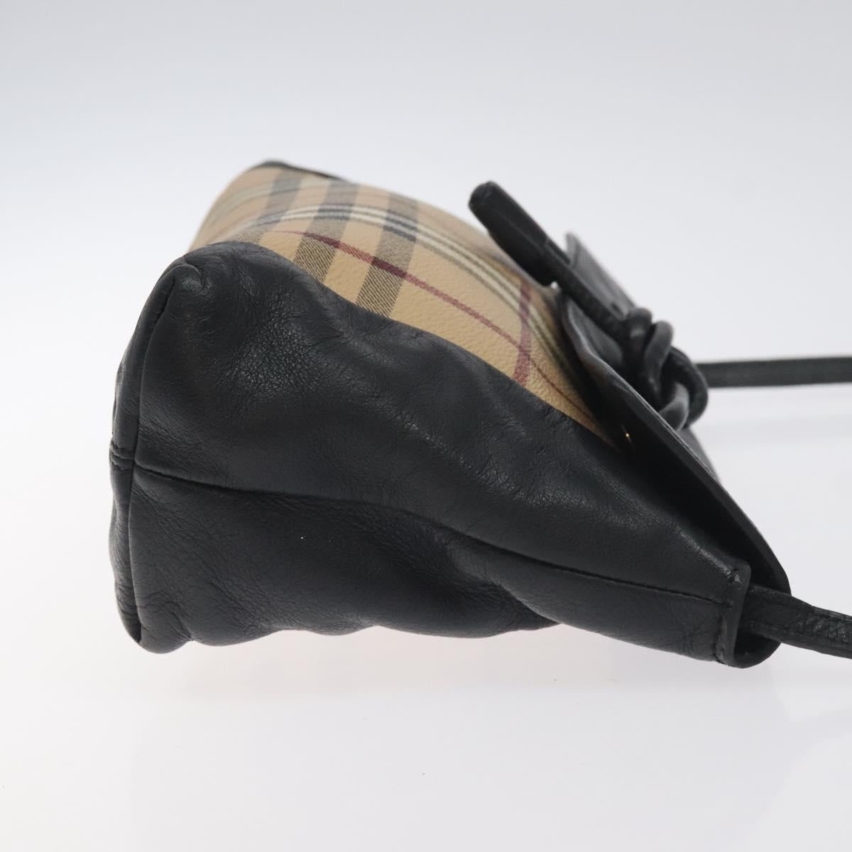 BURBERRY Nova Check Shoulder Bag PVC Beige Auth 128447