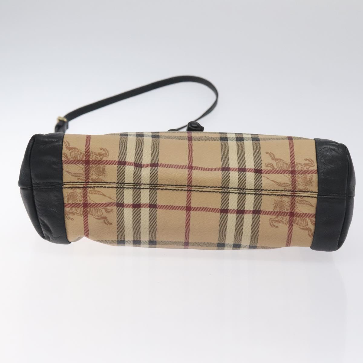 BURBERRY Nova Check Shoulder Bag PVC Beige Auth 128447