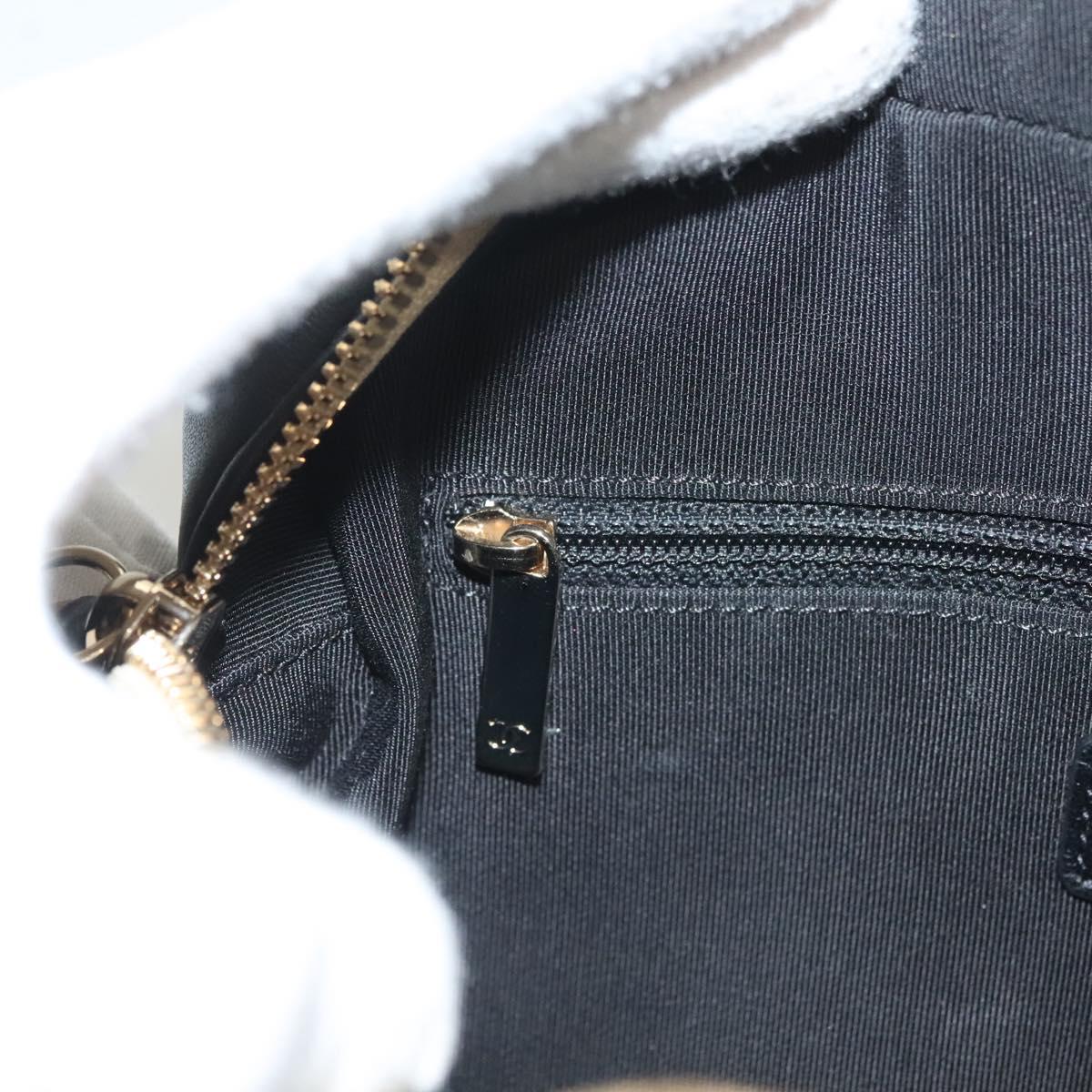 CHANEL Matelasse Chain Shoulder Bag Suede Ivory Gold CC Auth 128451