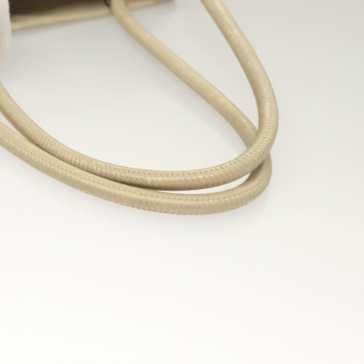 CHANEL Camelia Tote Bag Leather Beige CC Auth 128453