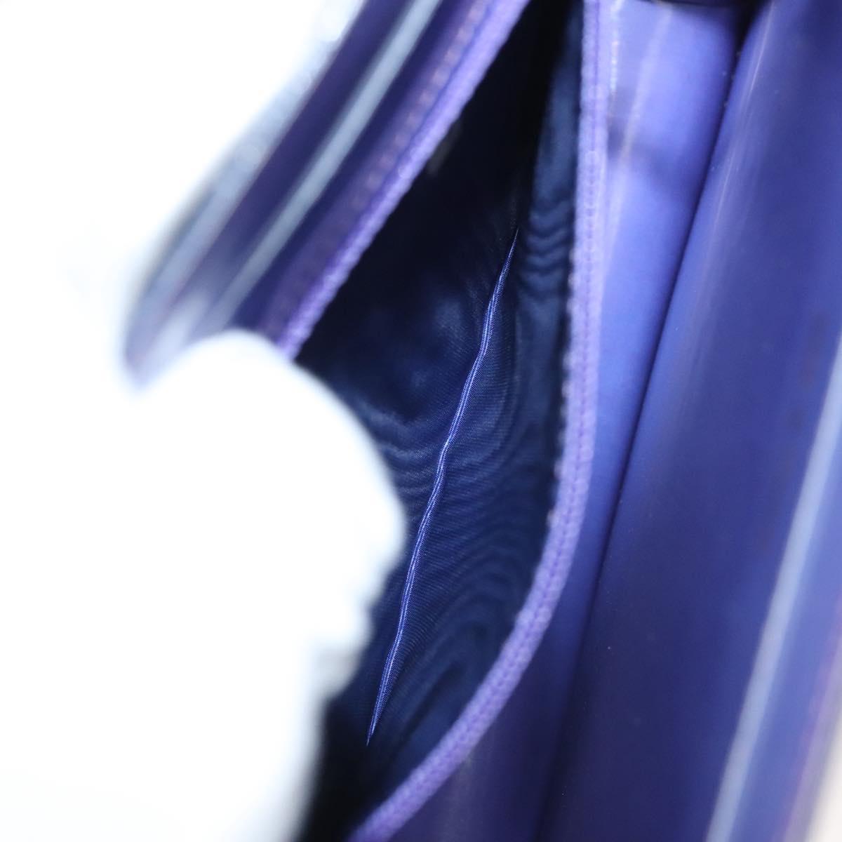 CHANEL Hologram Chain Shoulder Bag Vinyl Purple CC Auth 128454V