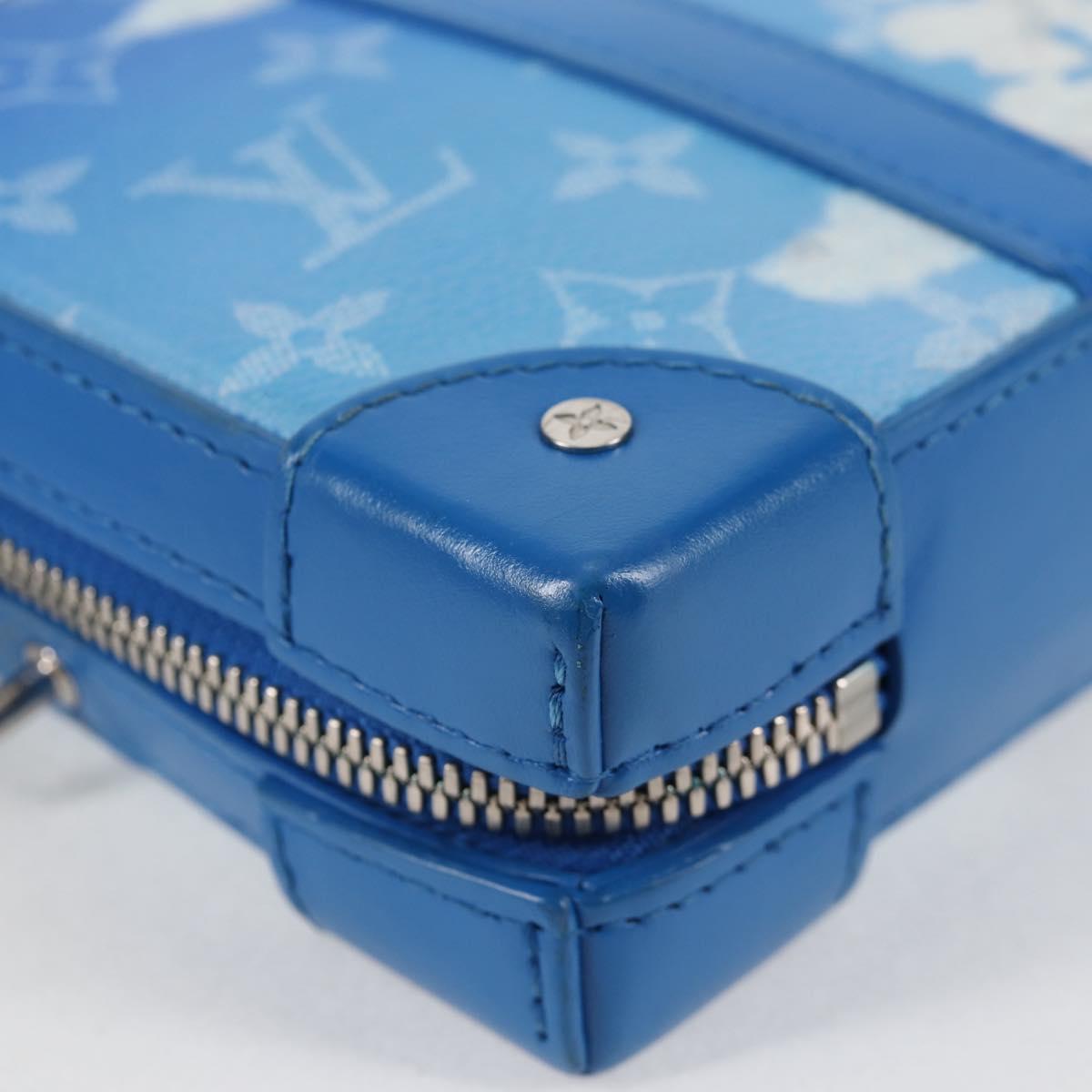 LOUIS VUITTON Monogram Clouds Soft Trunk Wallet Bag Blue M45432 LV Auth 128464A