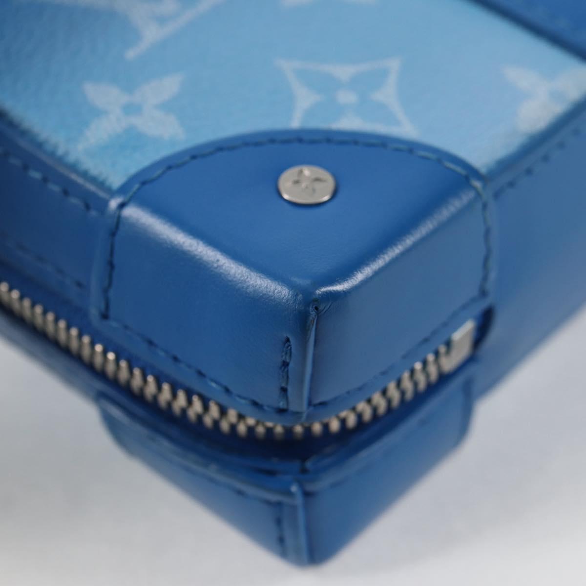 LOUIS VUITTON Monogram Clouds Soft Trunk Wallet Bag Blue M45432 LV Auth 128464SAM