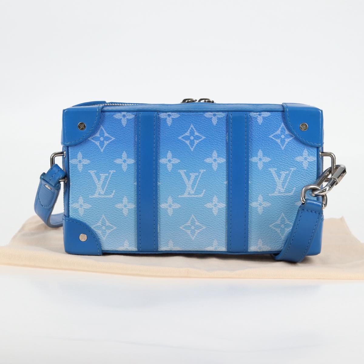 LOUIS VUITTON Monogram Clouds Soft Trunk Wallet Bag Blue M45432 LV Auth 128464A