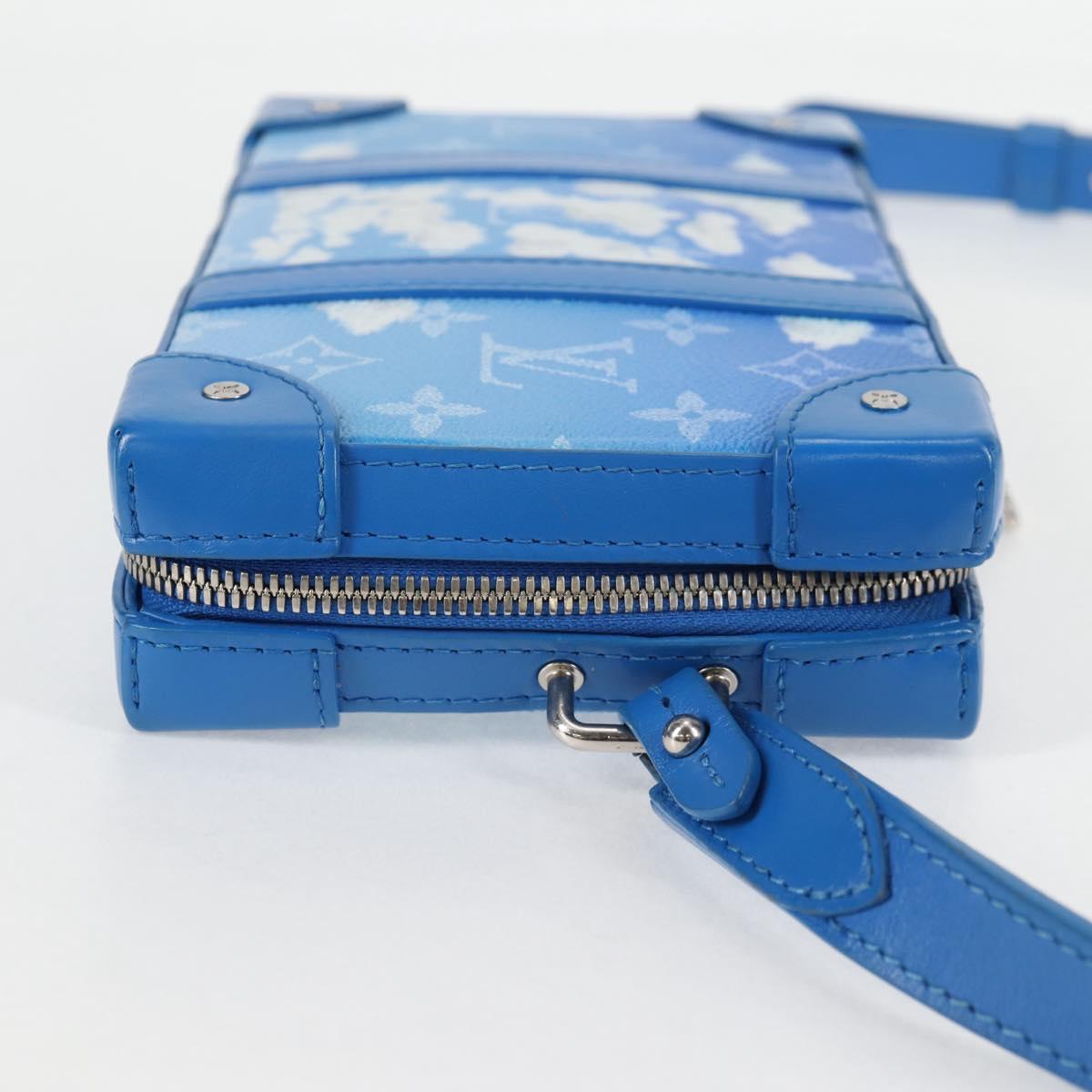 LOUIS VUITTON Monogram Clouds Soft Trunk Wallet Bag Blue M45432 LV Auth 128464A