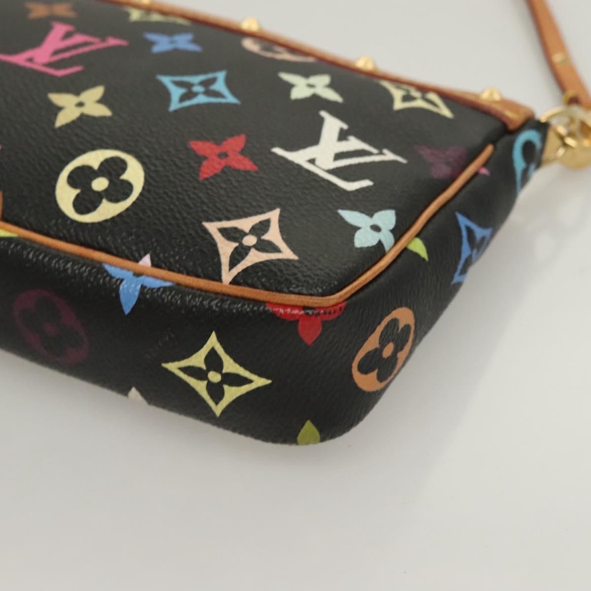 LOUIS VUITTON Monogram Multicolor Pochette Accessoires Black M92648 Auth 128468V