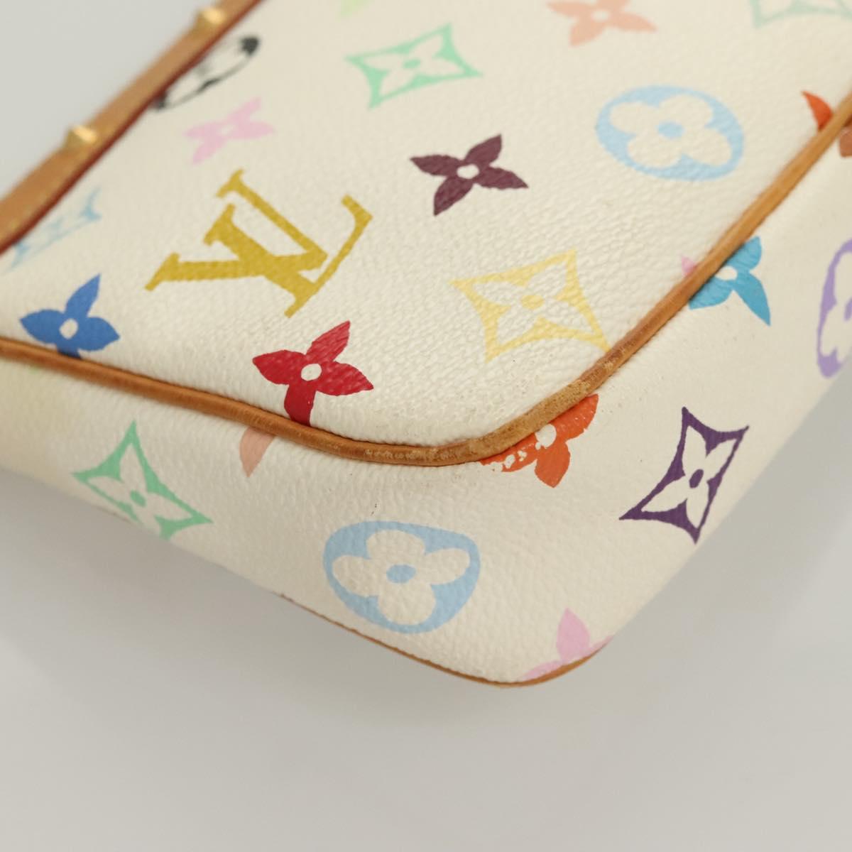 LOUIS VUITTON Multicolor Pochette Accessoires Pouch White M92649 LV Auth 128470V