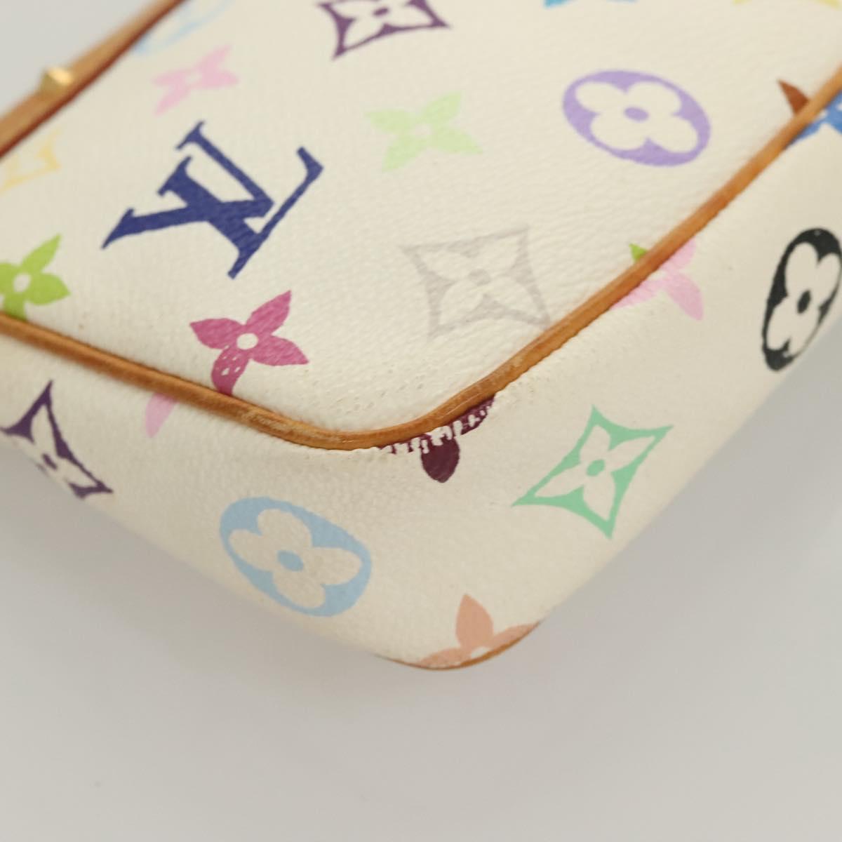 LOUIS VUITTON Multicolor Pochette Accessoires Pouch White M92649 LV Auth 128470V