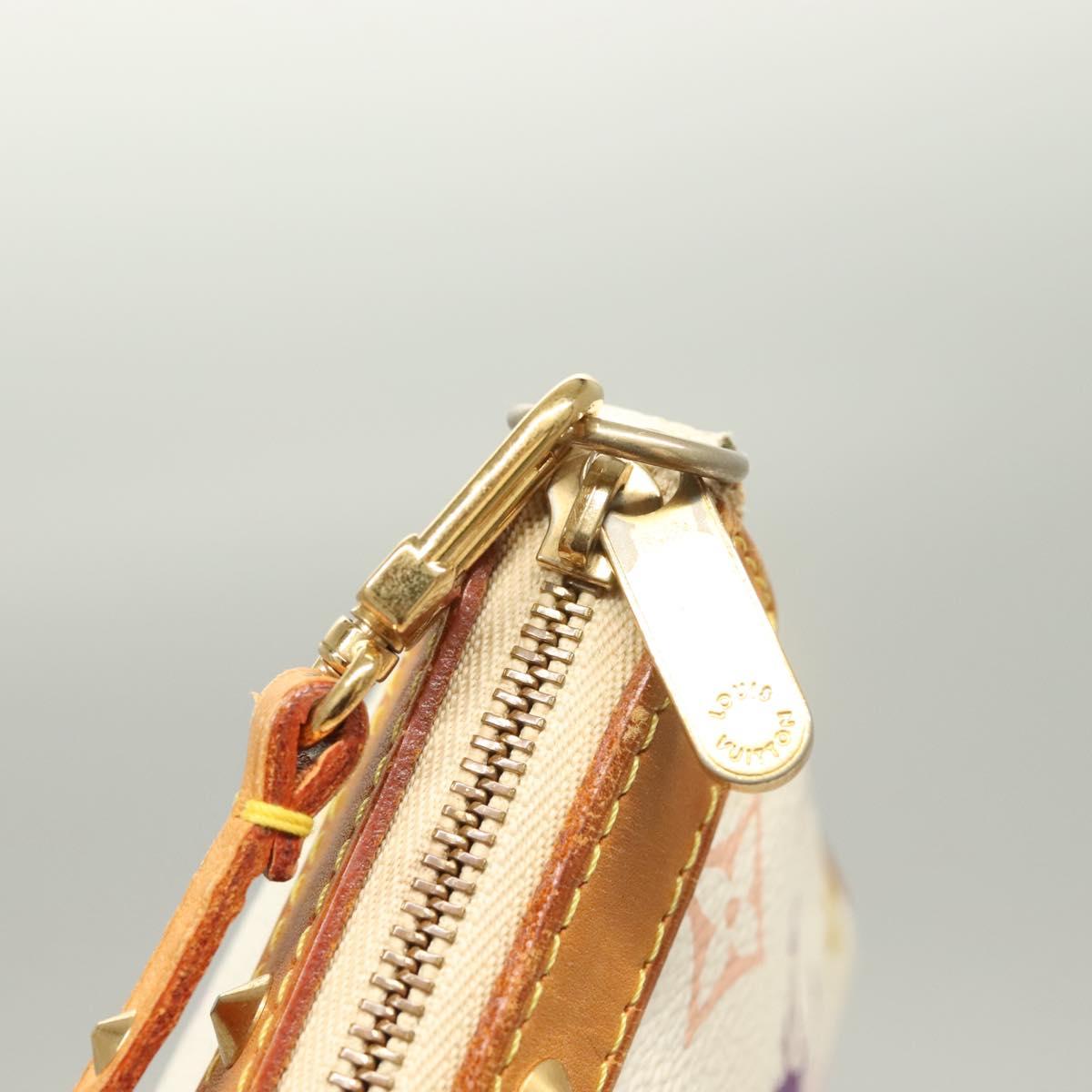 LOUIS VUITTON Multicolor Pochette Accessoires Pouch White M92649 LV Auth 128470V