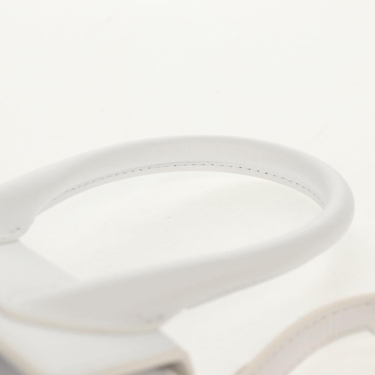 JACQUEMUS Mini Hand Bag Leather 2way White Gold Auth 128500M