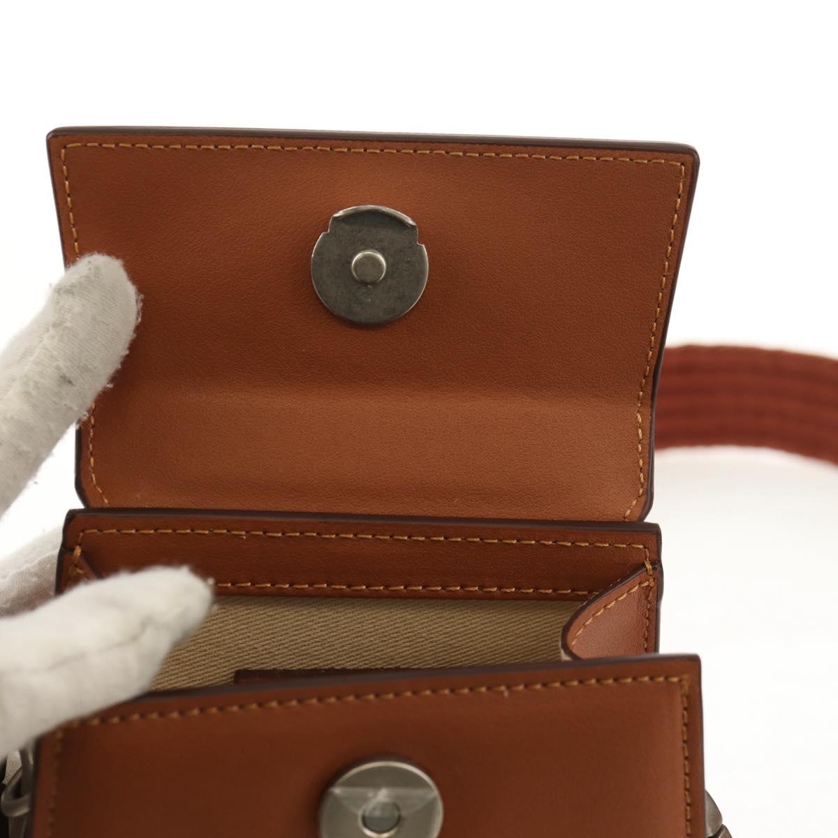 JACQUEMUS Mini Hand Bag Leather 2way Brown Gold Auth 128501M