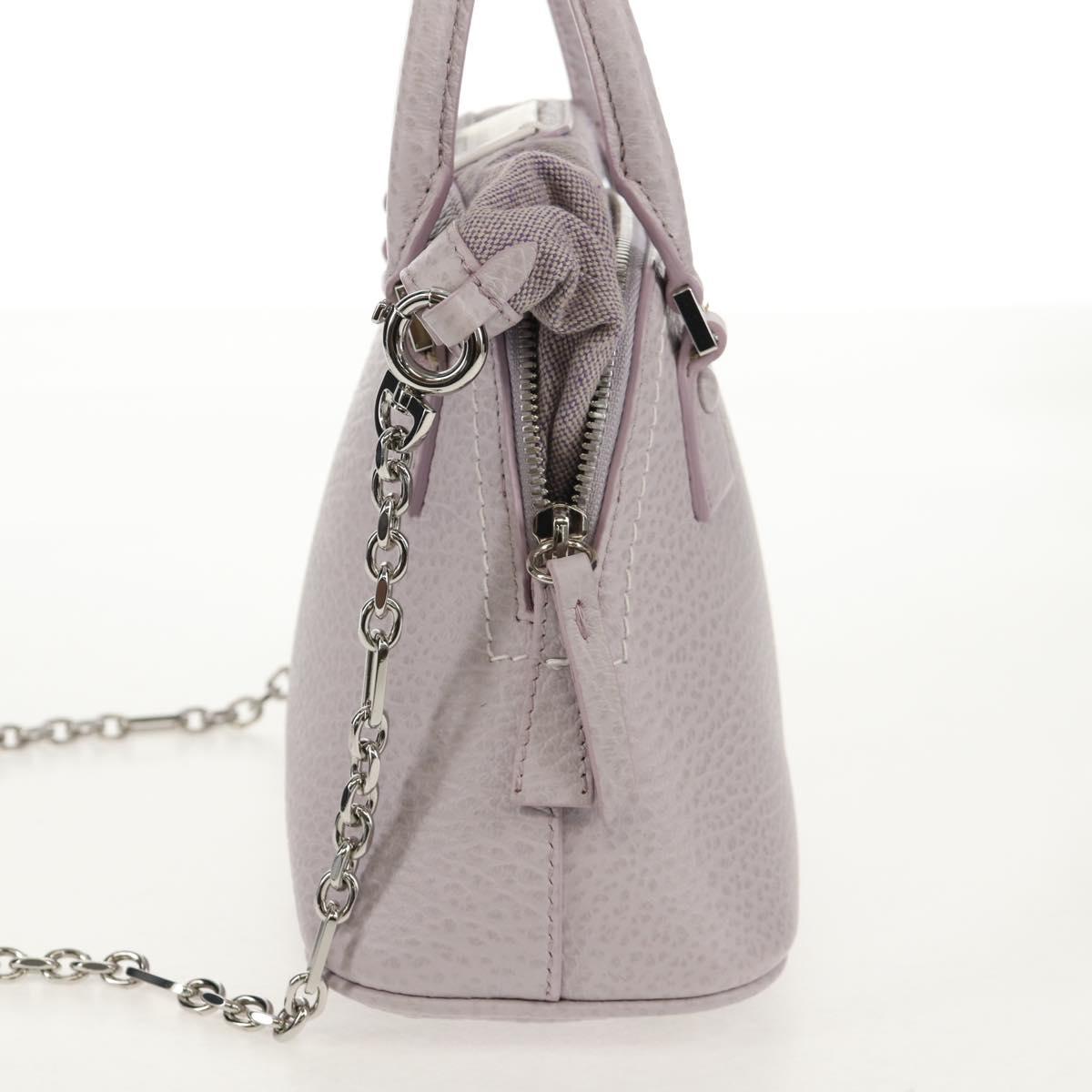 Maison Margiela Chain Shoulder Bag Leather 2way Pastel Purple Auth 128503M