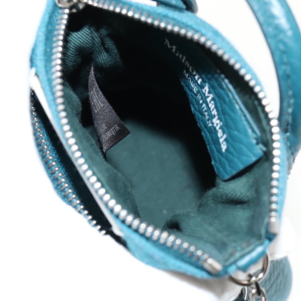 Maison Margiela Mini Hand Bag Leather 2way Blue Silver Auth 128504M