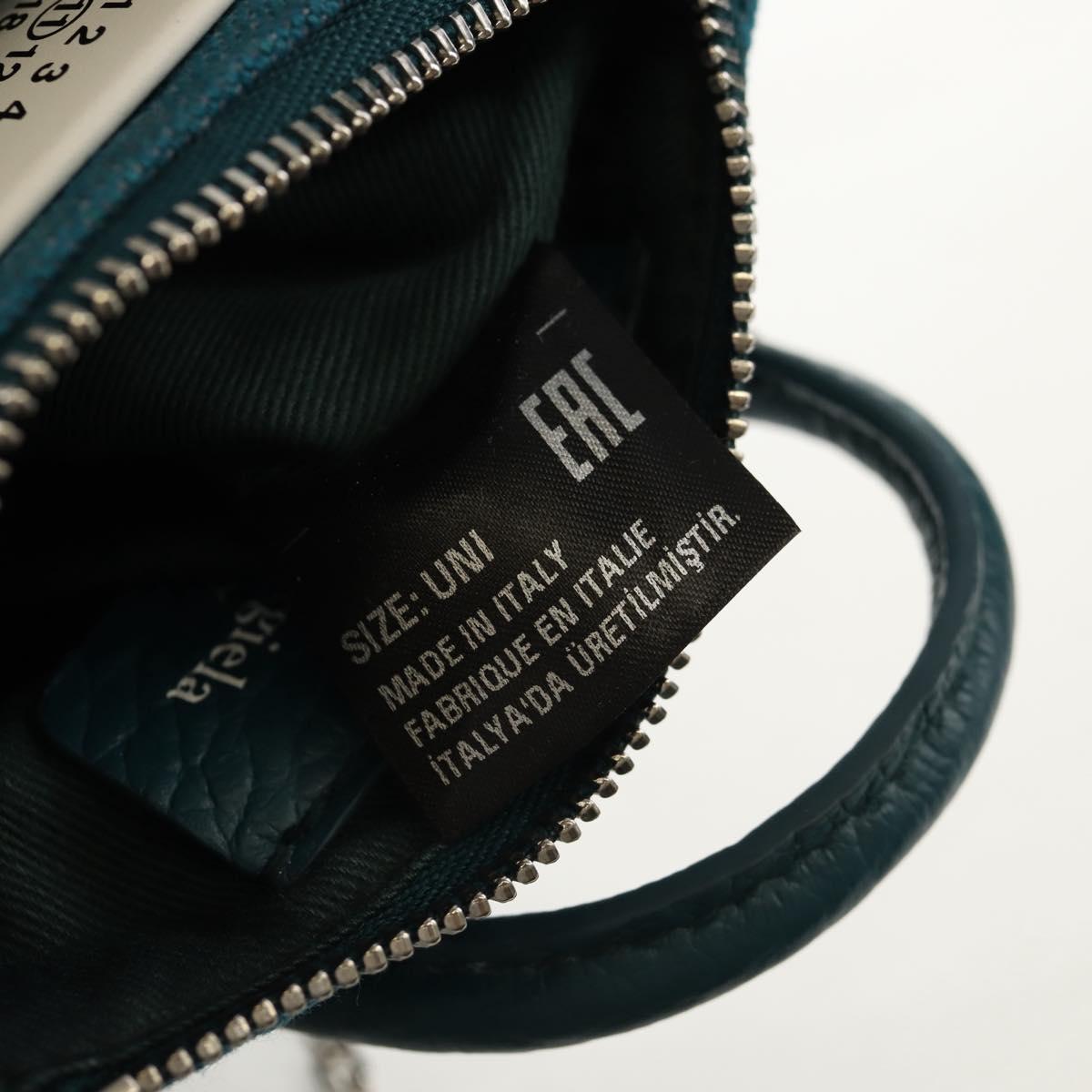 Maison Margiela Mini Hand Bag Leather 2way Blue Silver Auth 128504M