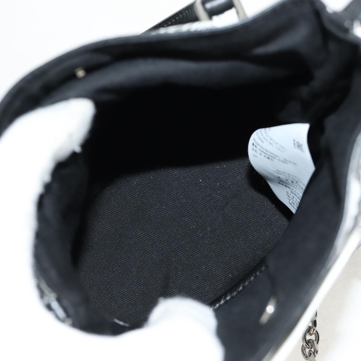 Maison Margiela Chain Hand Bag Leather 2way White Black Silver Auth 128505M