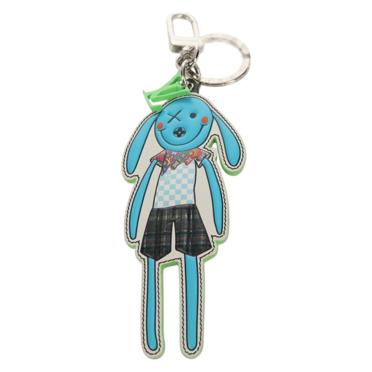 LOUIS VUITTON Porte Cles LV Rabbit Key Ring Leather Blue MP2917 LV Auth 128528SAM