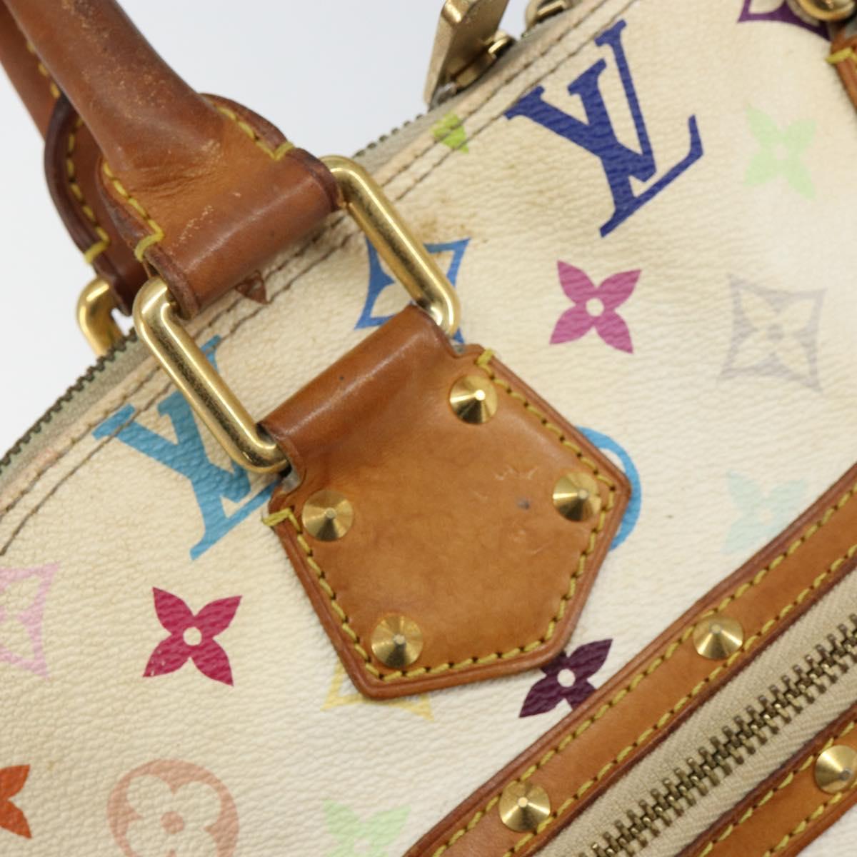 LOUIS VUITTON Monogram Multicolor Alma Hand Bag White M92647 LV Auth 128538