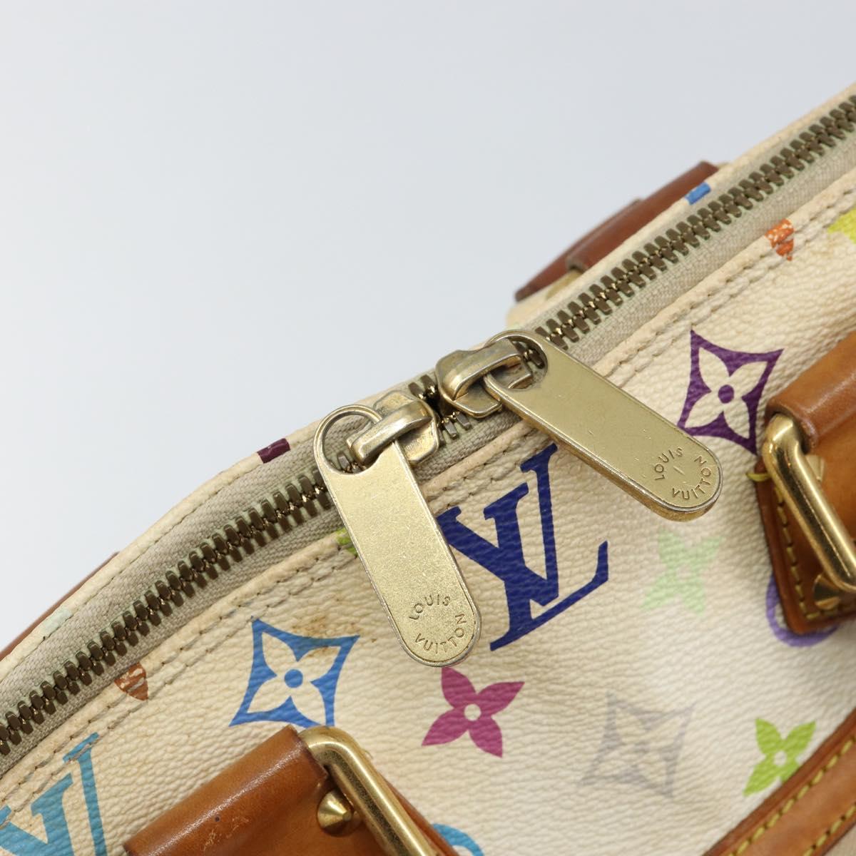 LOUIS VUITTON Monogram Multicolor Alma Hand Bag White M92647 LV Auth 128538
