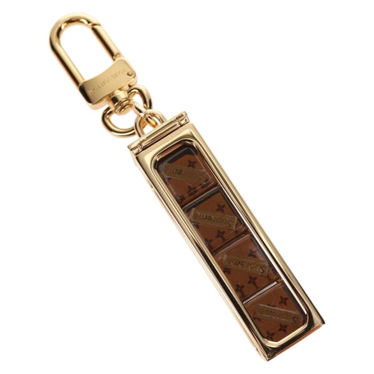 LOUIS VUITTON Key Holder Dice Bag Charm metal Brown MP2072 LV Auth 128540SM