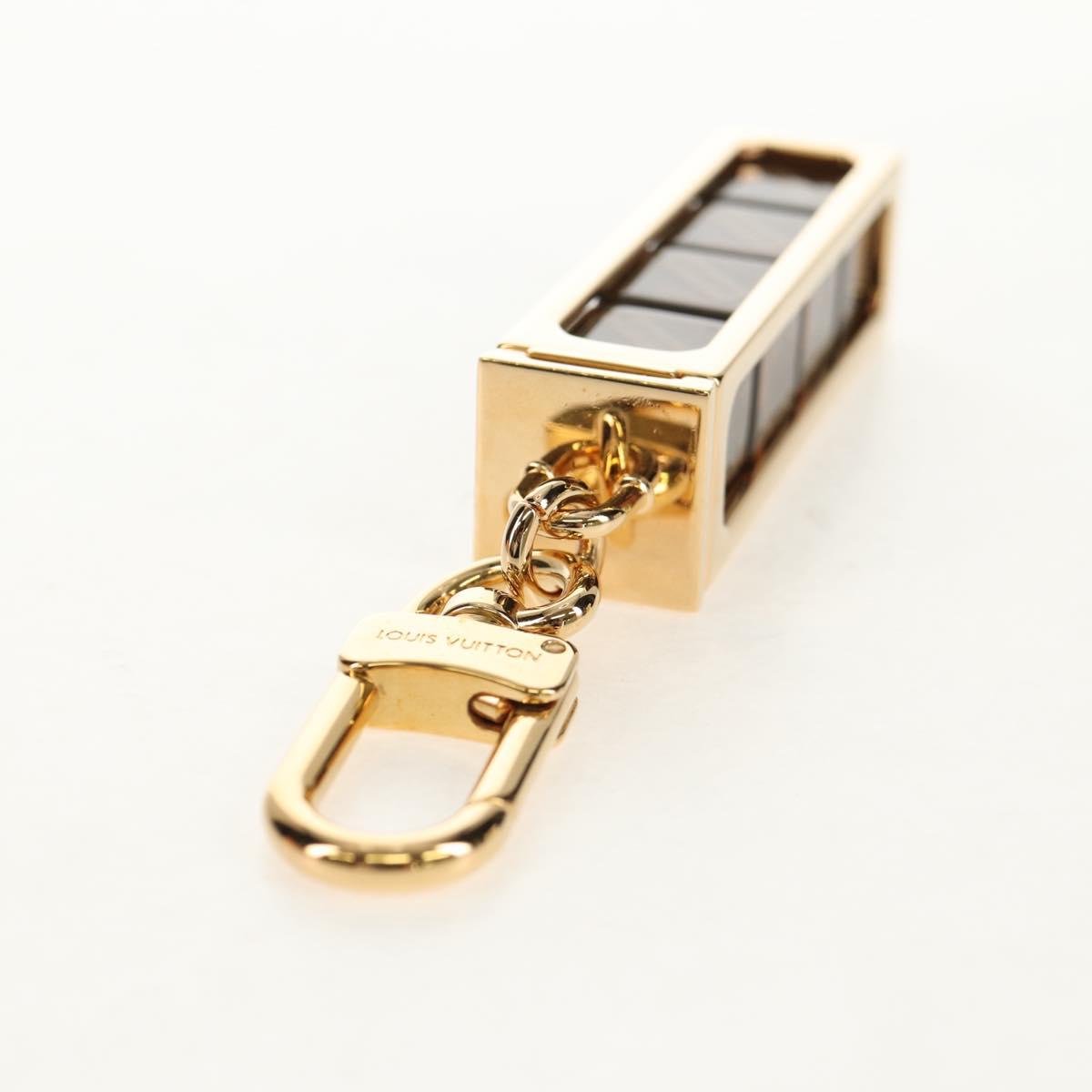 LOUIS VUITTON Key Holder Dice Bag Charm metal Brown MP2072 LV Auth 128540SM