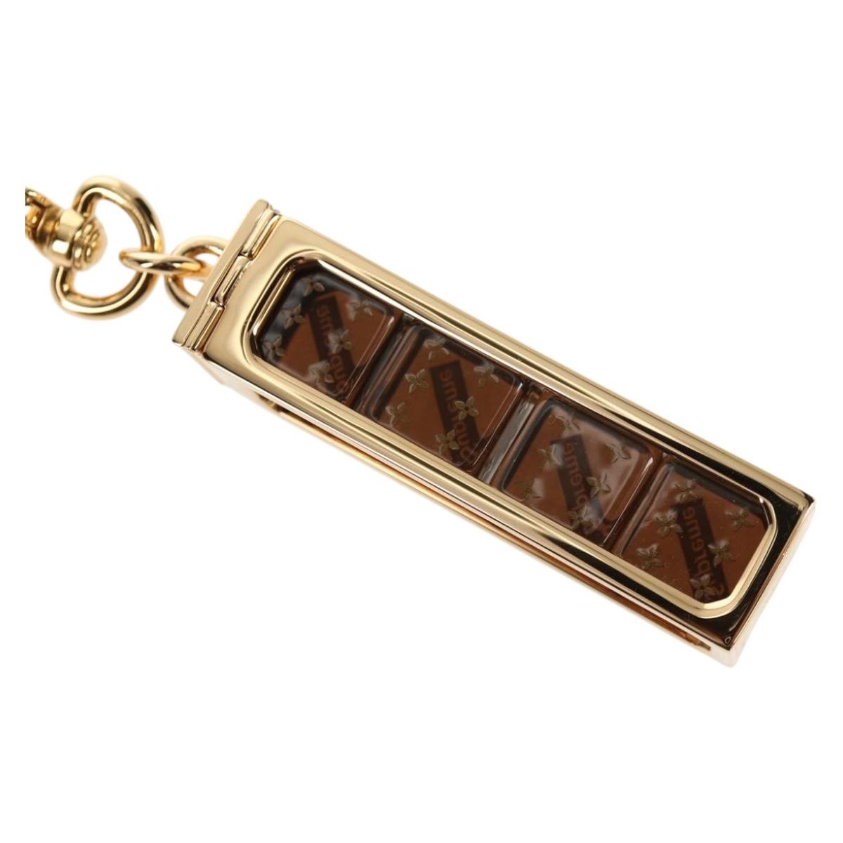 LOUIS VUITTON Key Holder Dice Bag Charm metal Brown MP2072 LV Auth 128540M