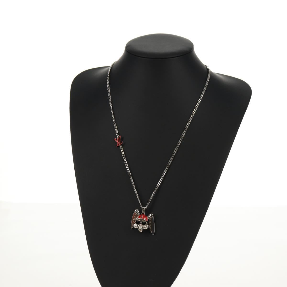LOUIS VUITTON Necklace LV Collier Rabbit Necklace metal Silver LV Auth 128541M