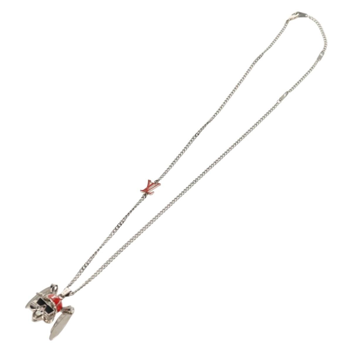 LOUIS VUITTON Necklace LV Collier Rabbit Necklace metal Silver LV Auth 128541M