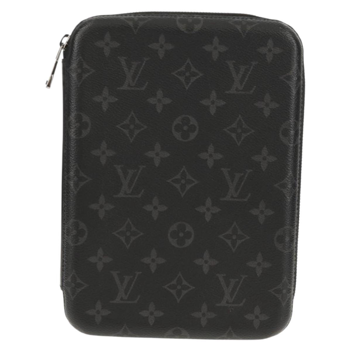 LOUIS VUITTON Monogram Eclipse iPad cover box iPad Case M61870 LV Auth 128544M