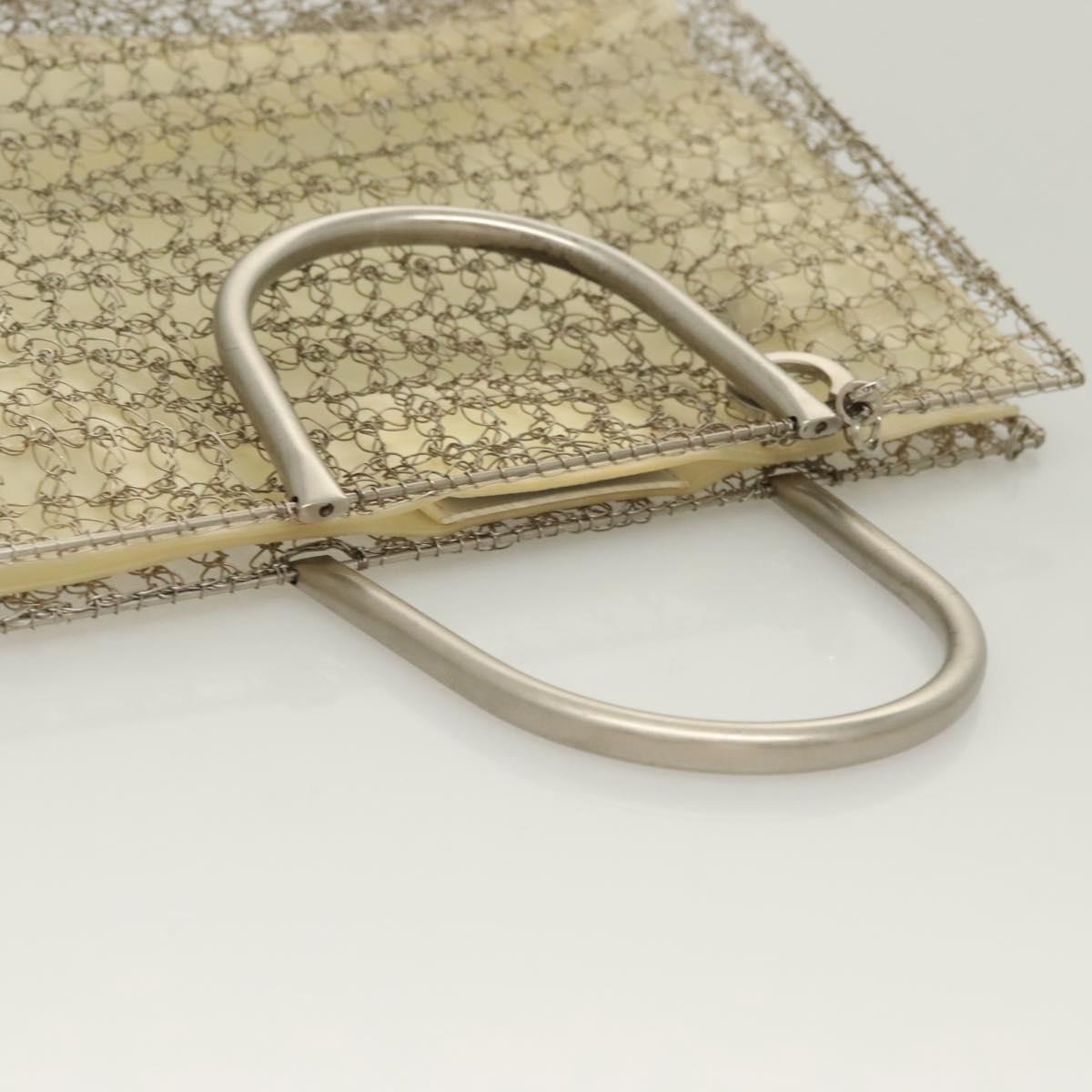 Salvatore Ferragamo Gancini Hand Bag metal 2way Silver Auth 128606