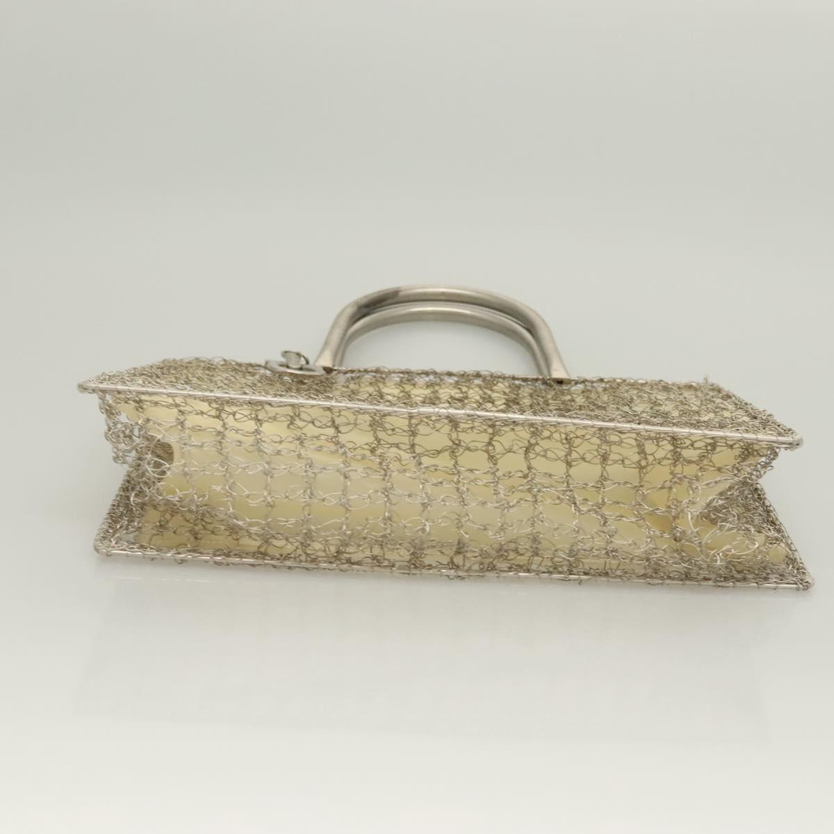 Salvatore Ferragamo Gancini Hand Bag metal 2way Silver Auth 128606