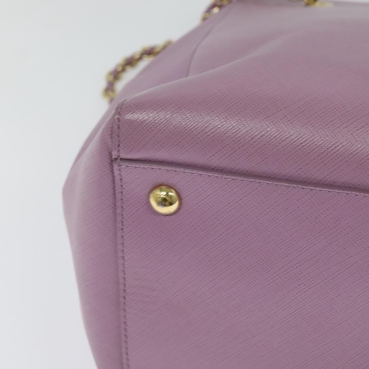 Salvatore Ferragamo Vala Chain Tote Bag Leather Purple Gold Auth 128634