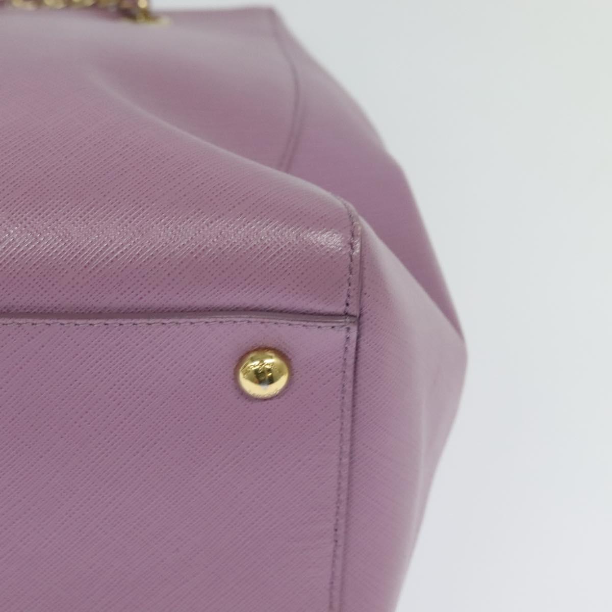 Salvatore Ferragamo Vala Chain Tote Bag Leather Purple Gold Auth 128634