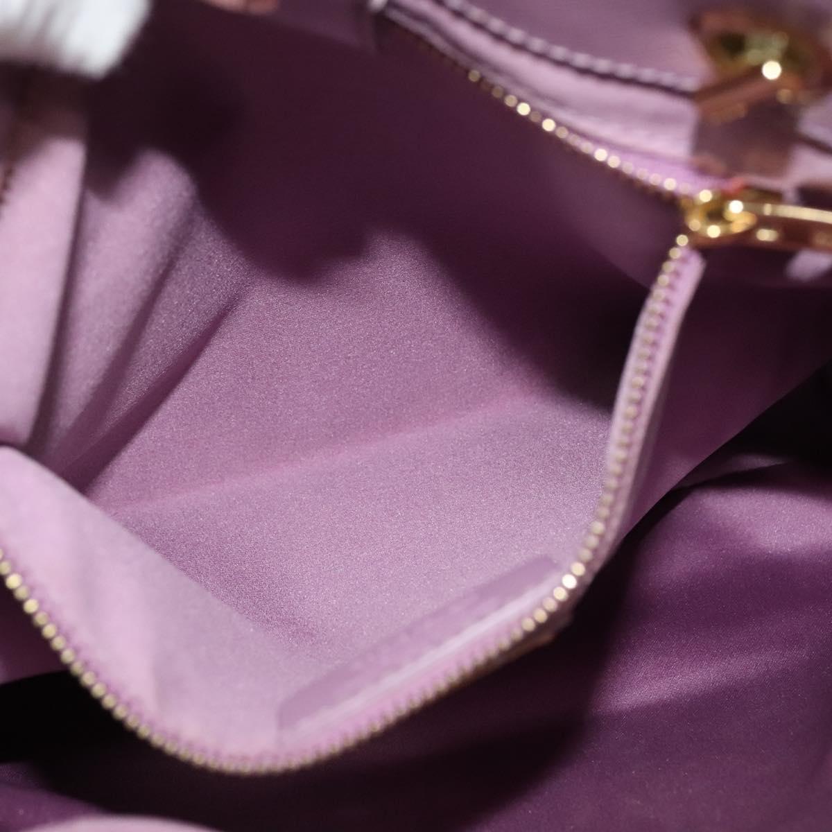 Salvatore Ferragamo Vala Chain Tote Bag Leather Purple Gold Auth 128634