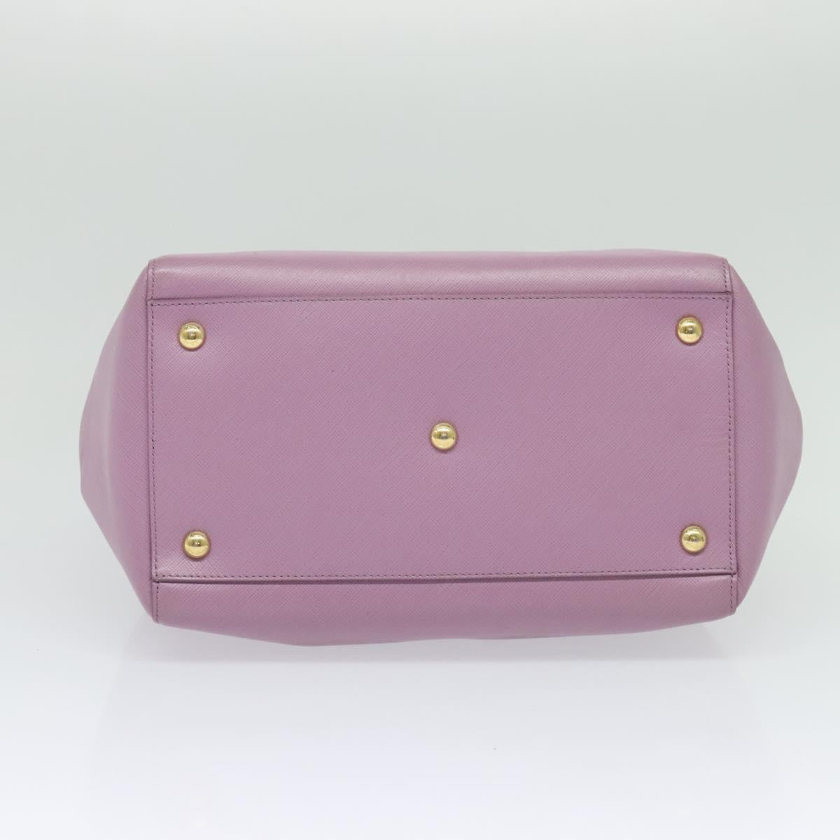 Salvatore Ferragamo Vala Chain Tote Bag Leather Purple Gold Auth 128634