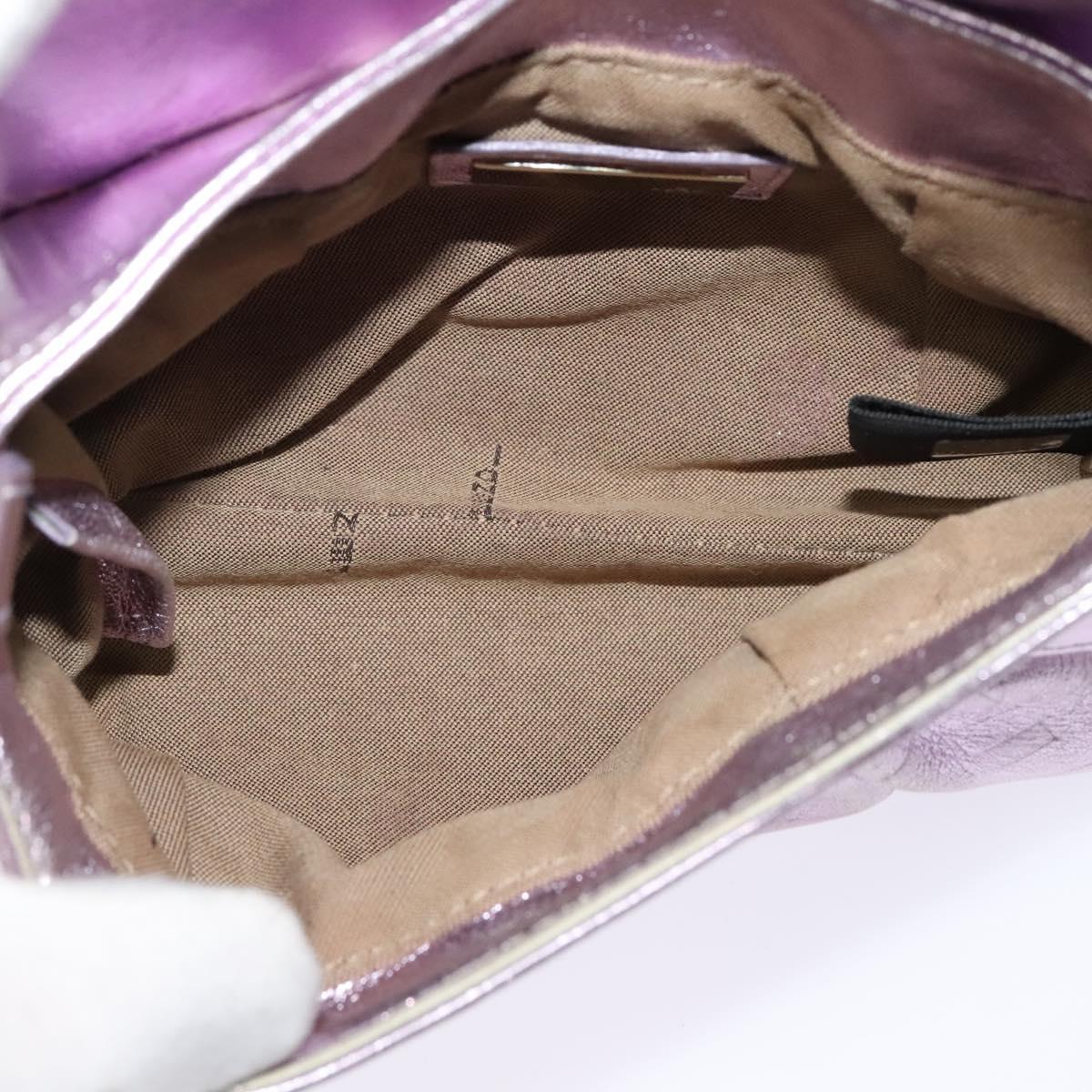 FENDI Zucca Canvas Hand Bag Gold Pink Auth 128635