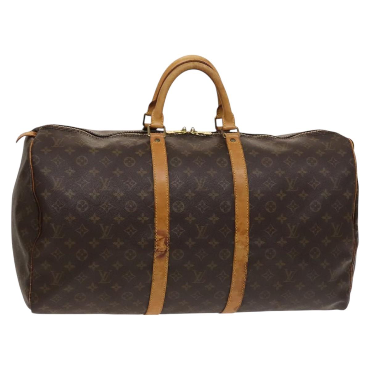 LOUIS VUITTON Monogram Keepall 55 Boston Bag M41424 LV Auth 128652