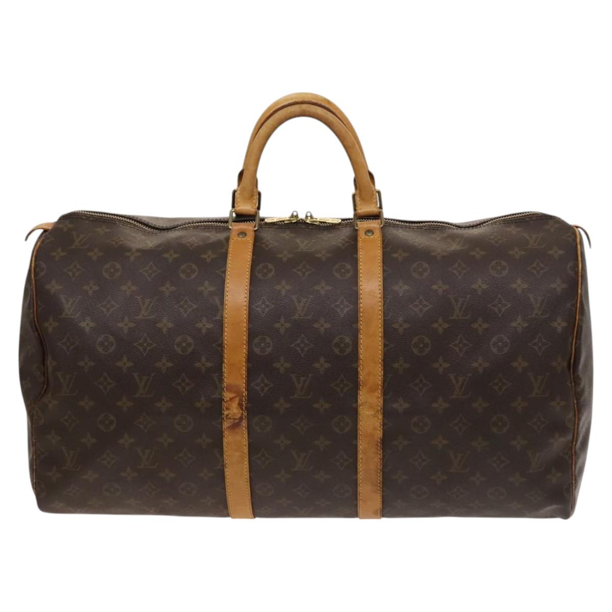 LOUIS VUITTON Monogram Keepall 55 Boston Bag M41424 LV Auth 128652