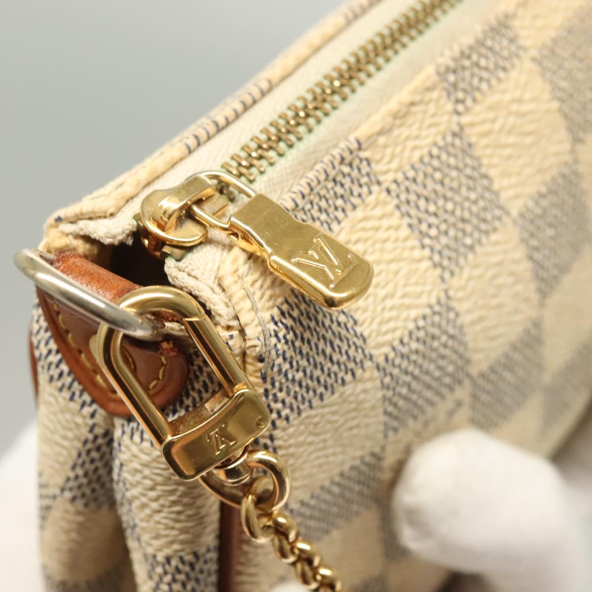 LOUIS VUITTON Damier Azur Eva Shoulder Bag 2way N55214 LV Auth 128674