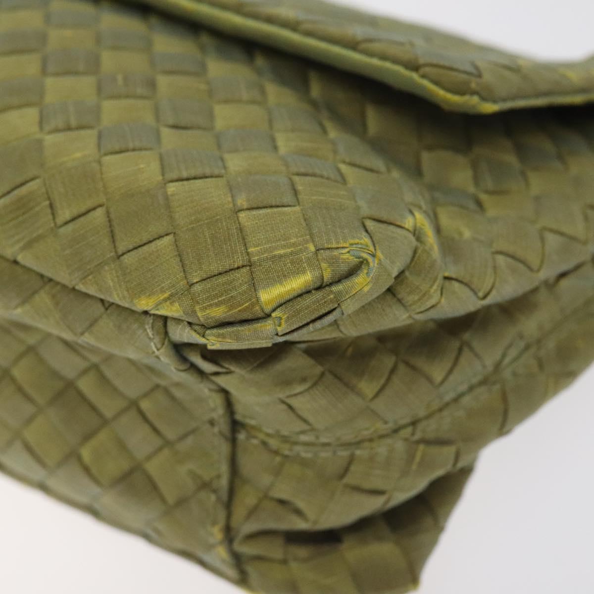 BOTTEGA VENETA INTRECCIATO Shoulder Bag Nylon Green Auth 128679