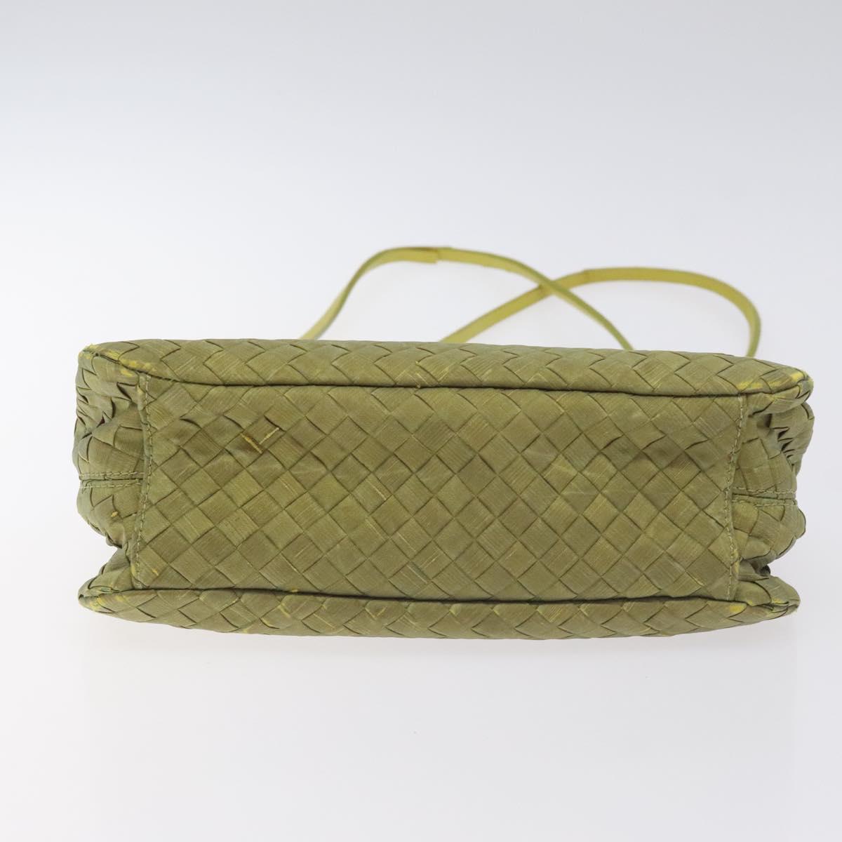 BOTTEGA VENETA INTRECCIATO Shoulder Bag Nylon Green Auth 128679