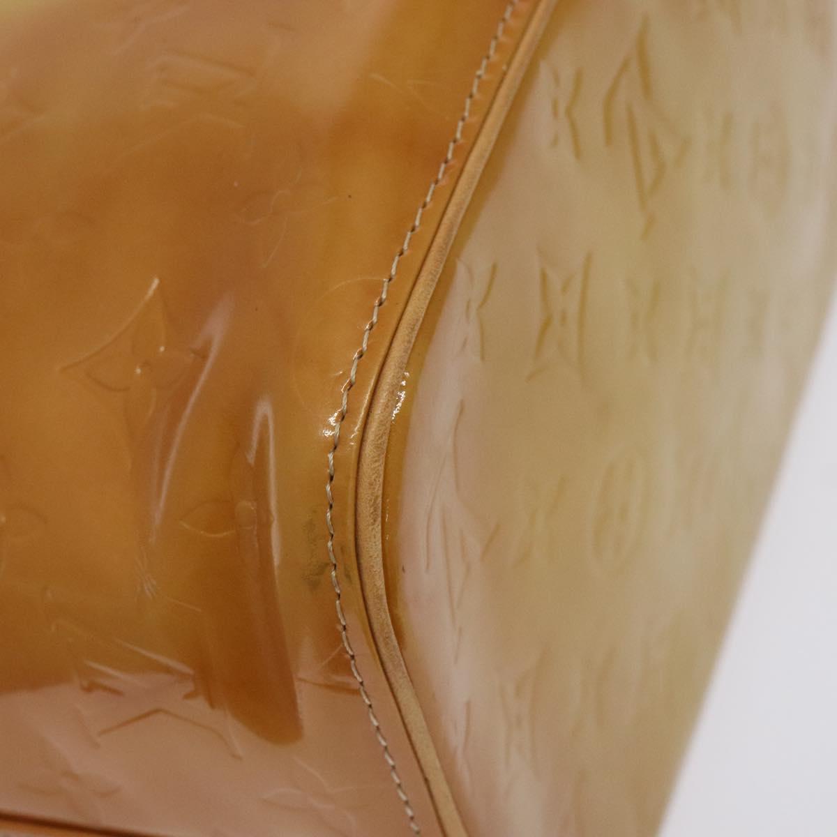 LOUIS VUITTON Monogram Vernis Houston Hand Bag Beige M91004 LV Auth 128707