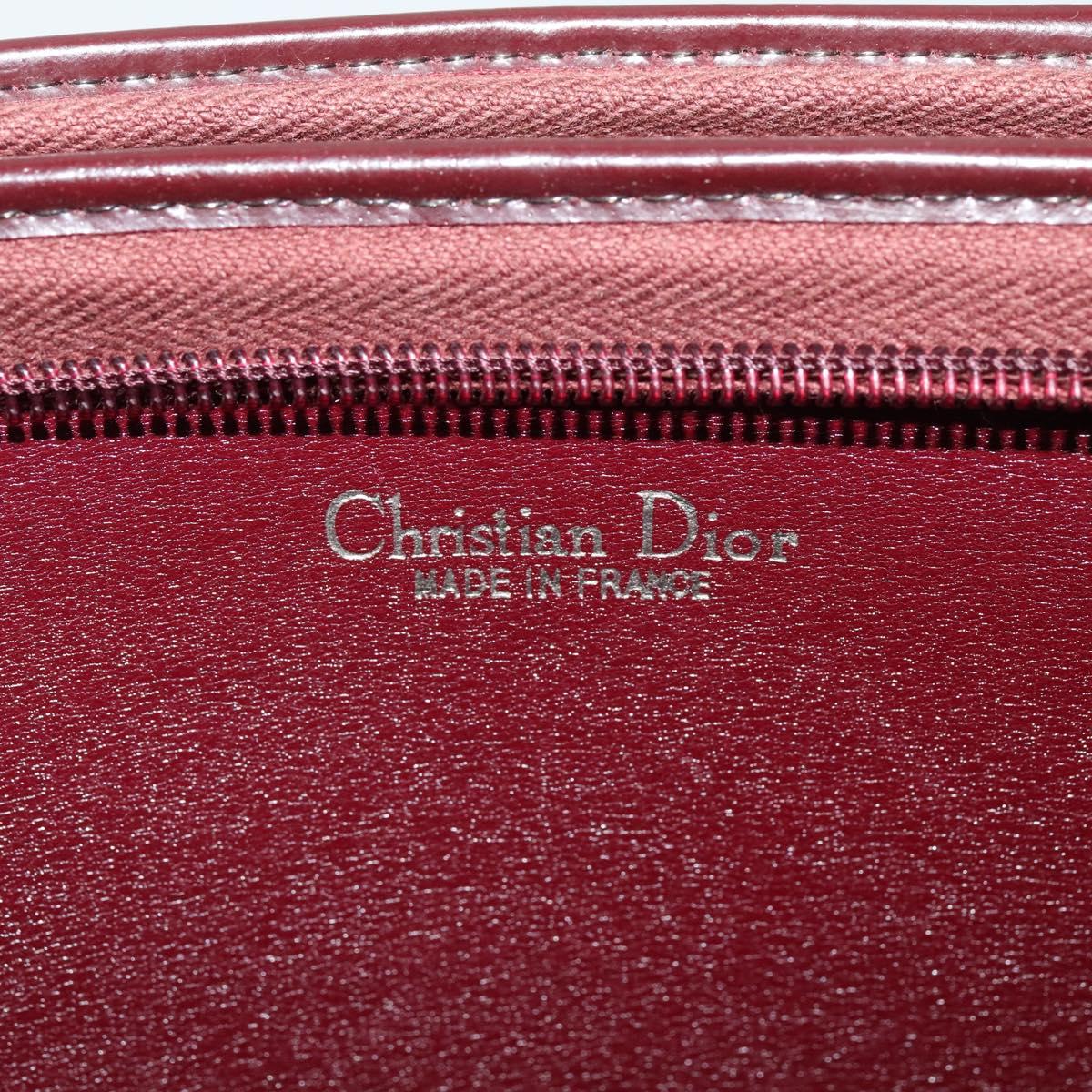 Christian Dior Trotter Canvas Shoulder Bag Red Gold Auth 128717