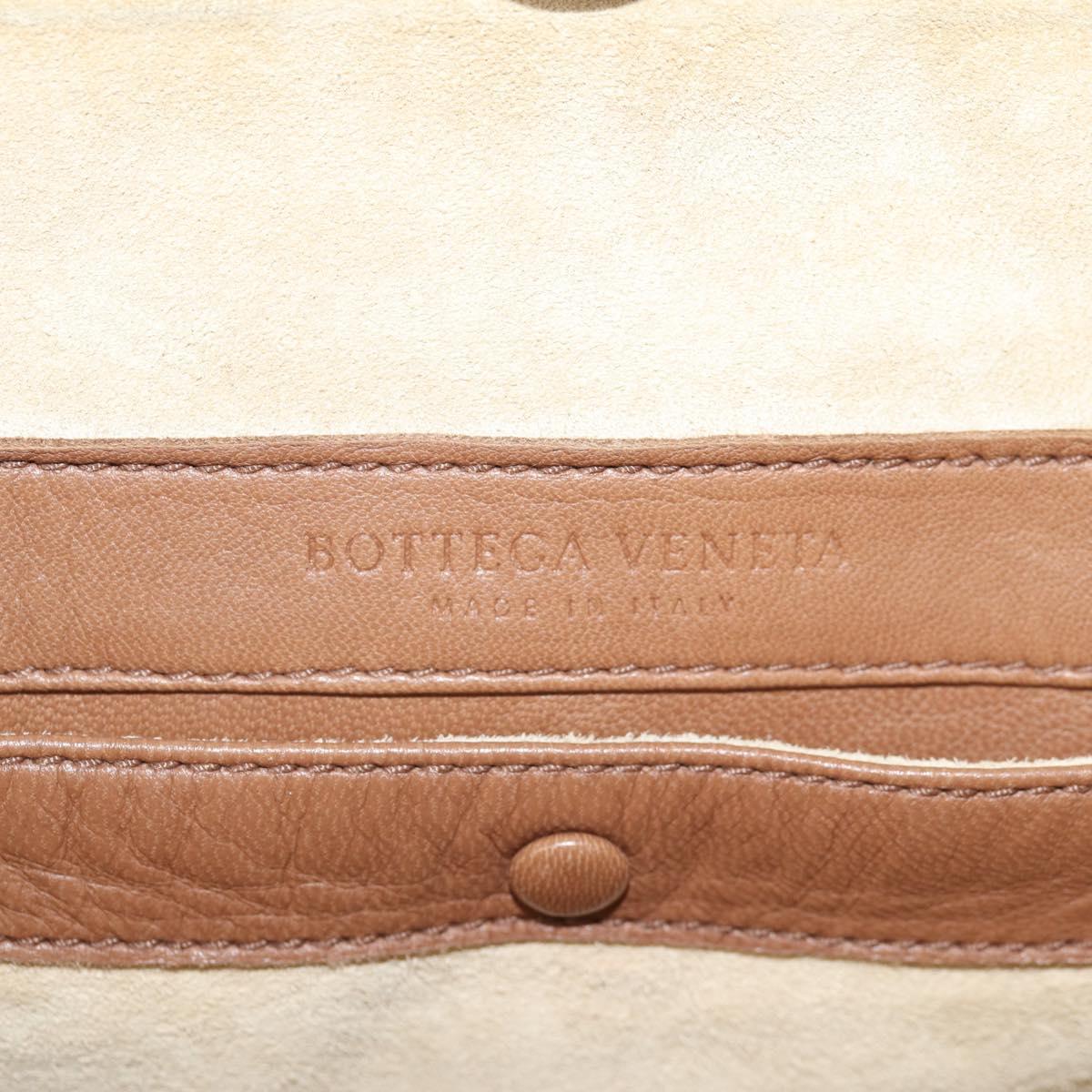 BOTTEGA VENETA INTRECCIATO Hand Bag Leather Brown Silver Auth 128721V