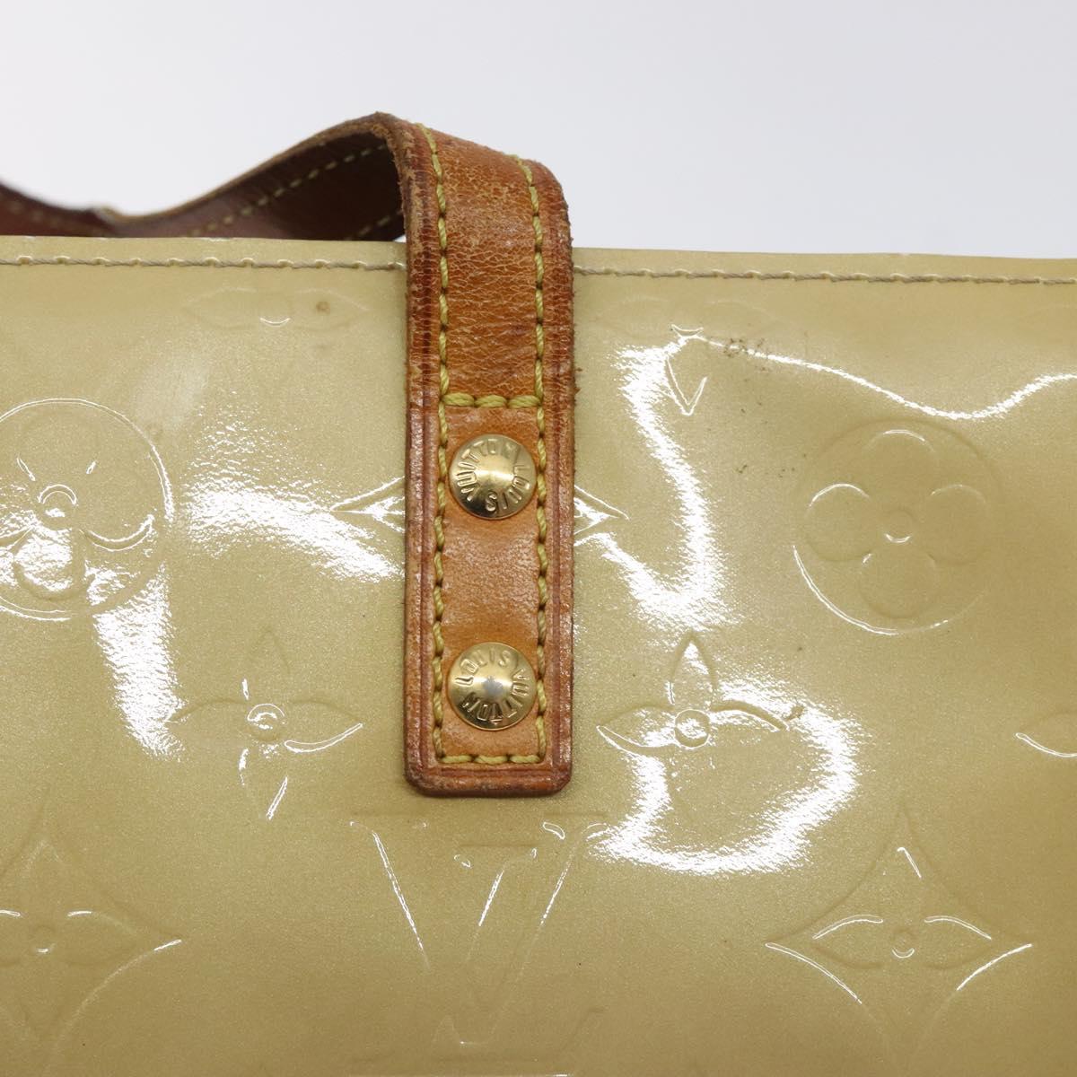 LOUIS VUITTON Monogram Vernis Reade PM Hand Bag Beige M91334 LV Auth 128731