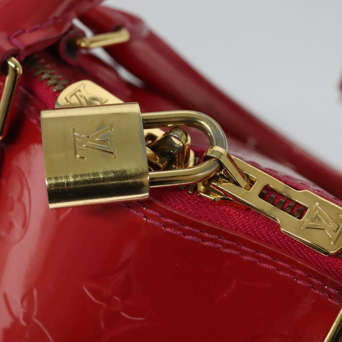 LOUIS VUITTON Monogram Vernis Alma GM Hand Bag Rose Pop M93625 LV Auth 128733