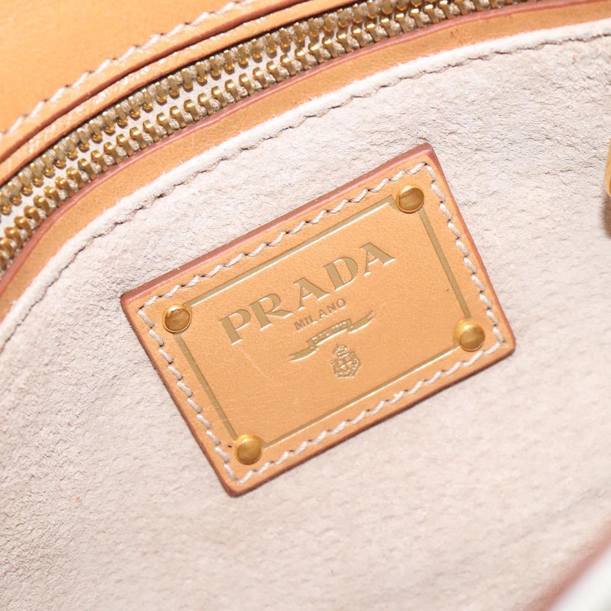 PRADA Shoulder Bag Canvas Silver Blue gold Auth 128734