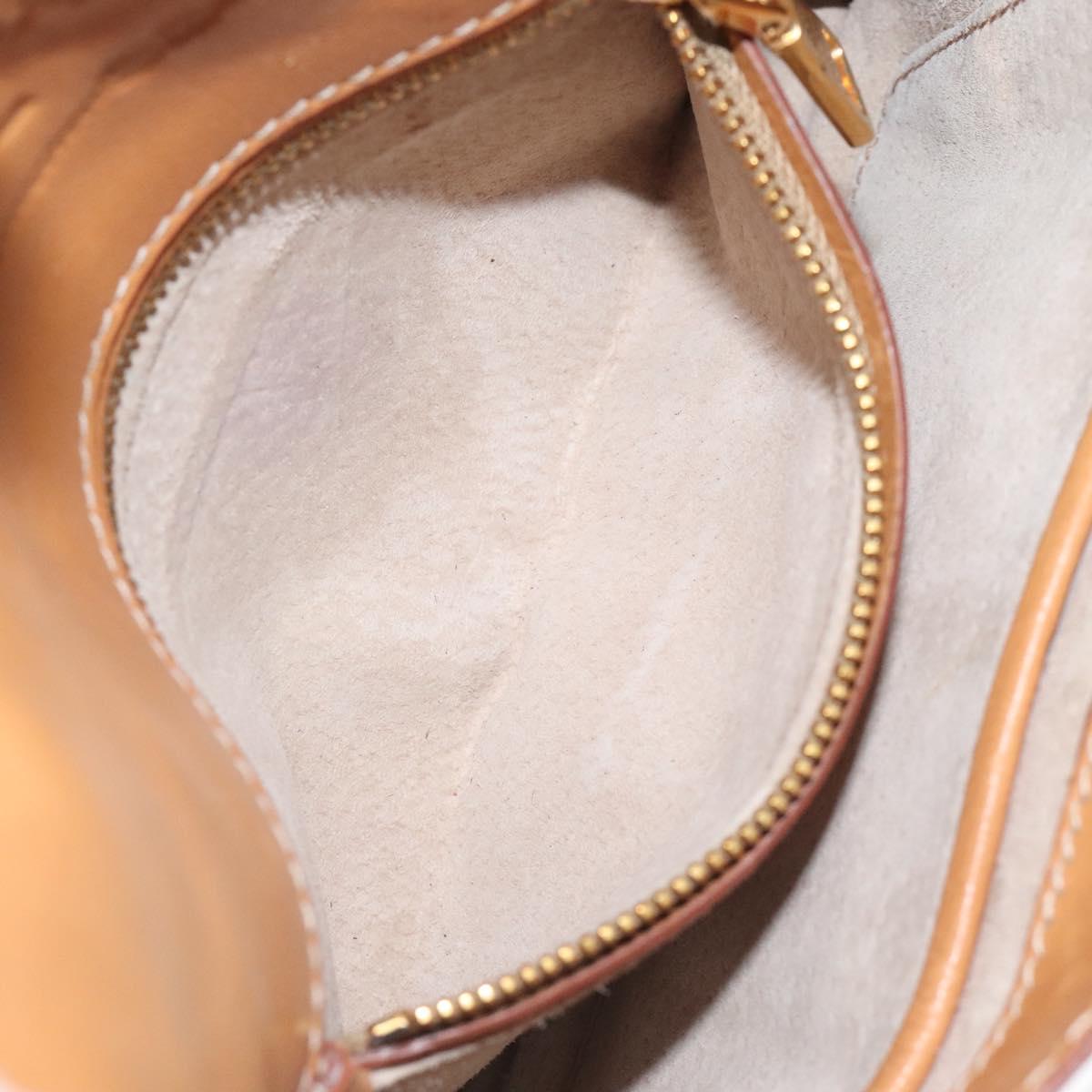 PRADA Shoulder Bag Canvas Silver Blue gold Auth 128734