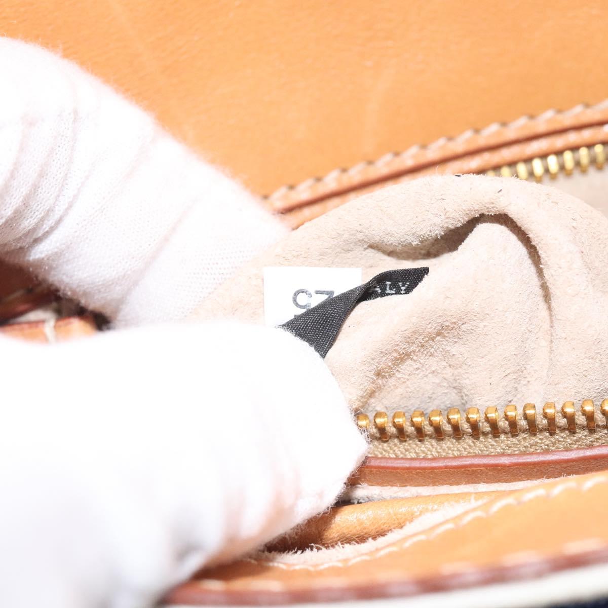 PRADA Shoulder Bag Canvas Silver Blue gold Auth 128734