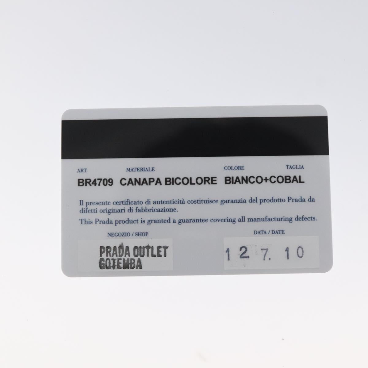 PRADA Shoulder Bag Canvas Silver Blue gold Auth 128734