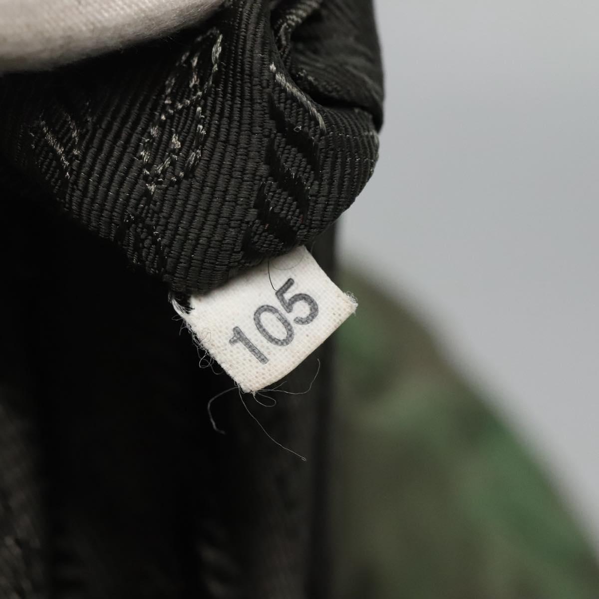 PRADA Tote Bag Nylon Green Gold Auth 128736